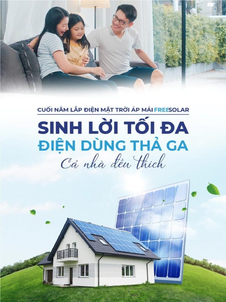 Lắp đặt hệ thống điện mặt trời 5kW không chỉ giúp gia đình có điện dùng miễn phí mà còn có thể kiếm tiền sinh lời từ điện mặt trời